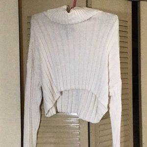 White turtle-neck sweater